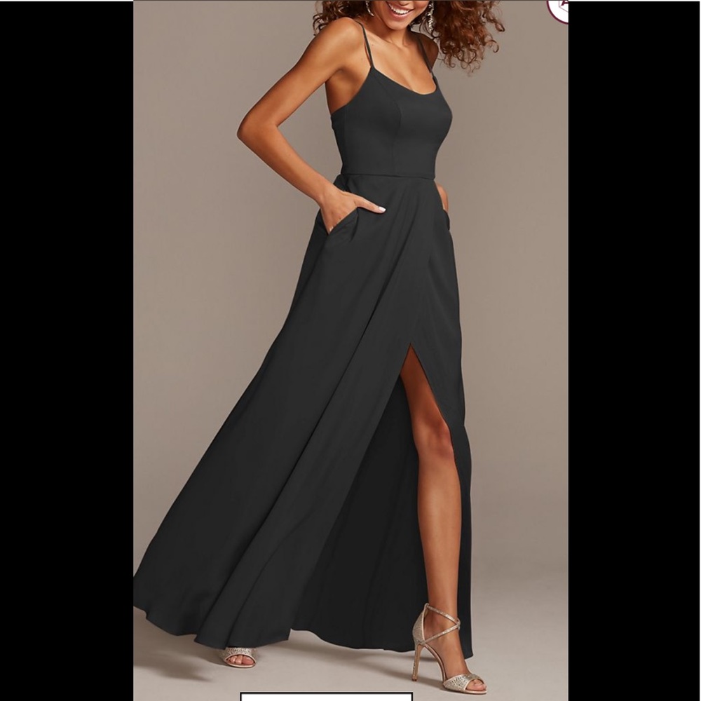 Black David’s Bridal dress! Only worn once and has pockets!